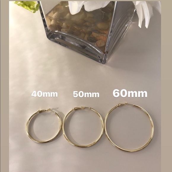 Thin Hoop Earrings 40mm | 14k Gold Filled - Picture 5 of 5